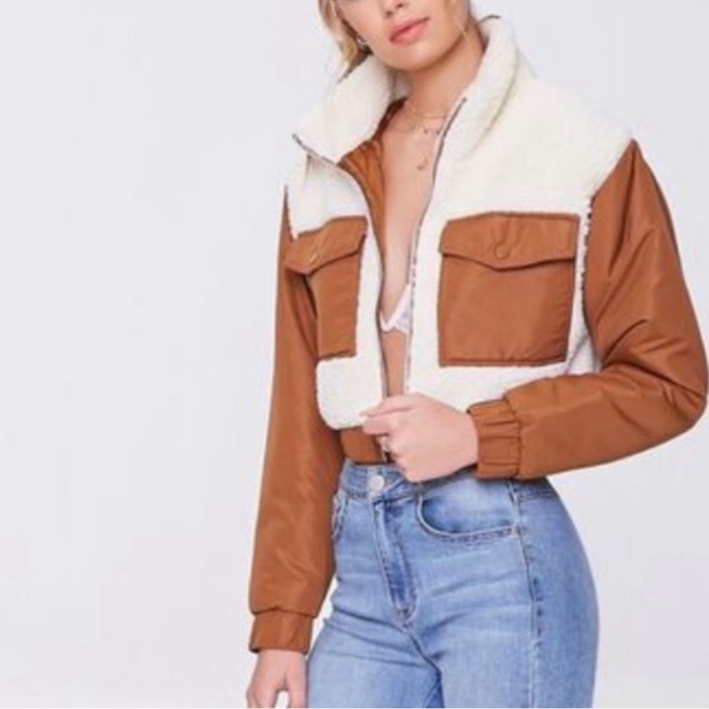 Women's Brown and Cream Jacket